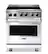 Front. Viking - 5 Series 4.7 Cu. Ft. Freestanding Electric Induction Range - White.