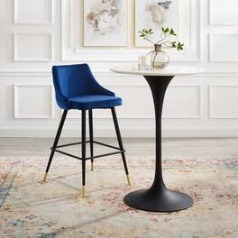 Adorn Performance Velvet Bar Stool by Modway - Navy