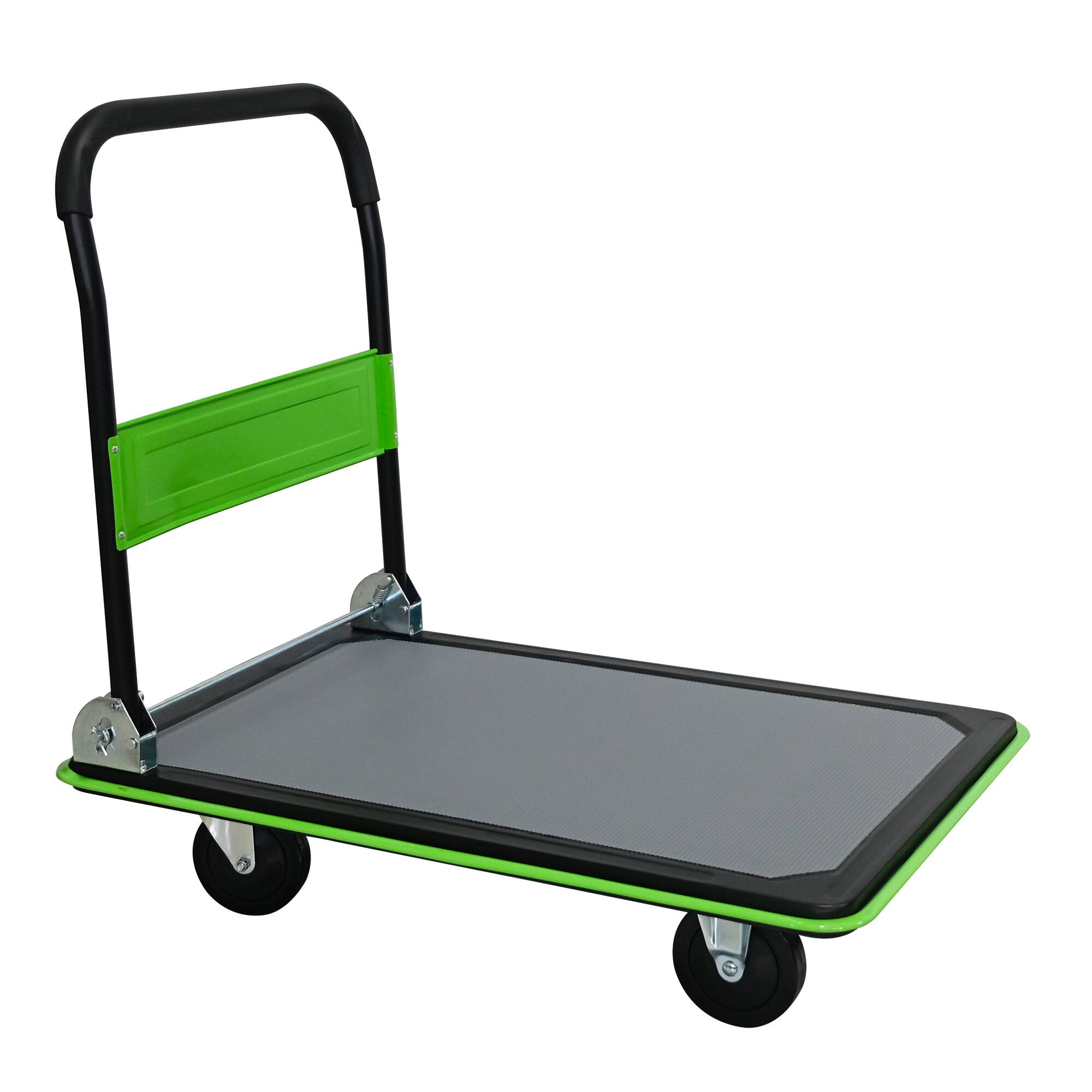 Left. LOVMOR - 660-Lb Foldable Flatbed Cart with 360 Degree Swivel Wheels - Green.