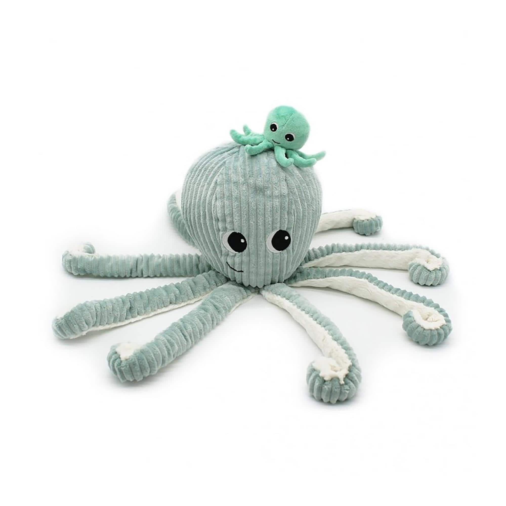 TriAction Toys - Les Delingos Ptipotos Mom and Baby Octopus Plush | Mint - Green