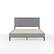 Alt View 18. Martha Stewart - Jett Wooden Queen Size Platform Bed with Upholstered Inset Headboard - Gray Fabric/Brown Gray Frame.