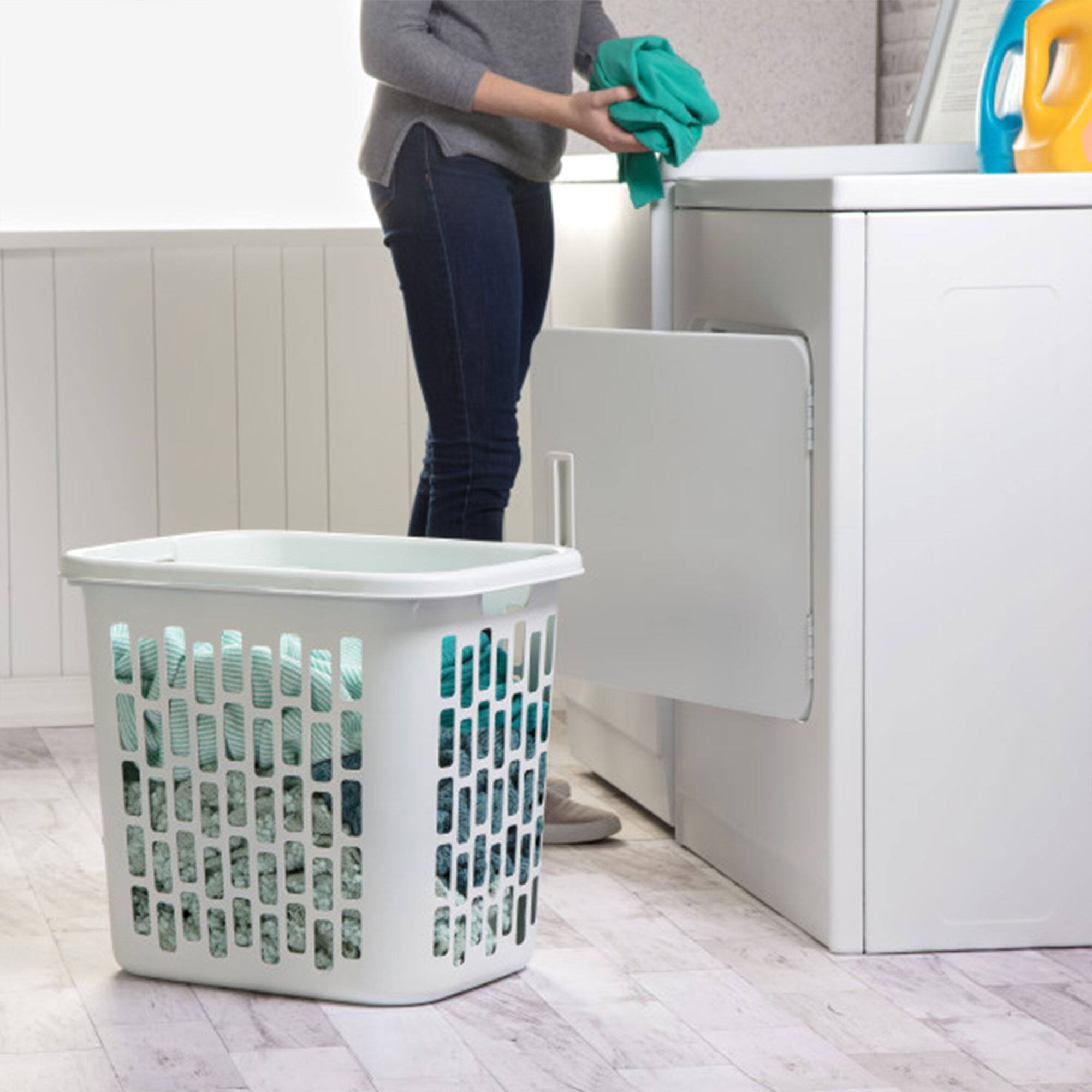 Alt View 2. Sterilite - Sterilite Ultra Easy Carry Plastic Dirty Clothes Laundry Basket Hamper (4 Pack) - White.