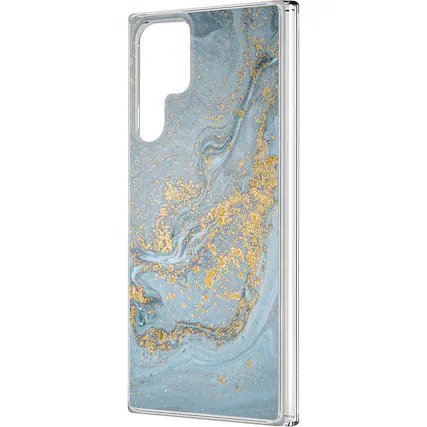 Left. SaharaCase - Marble Series Case for Samsung Galaxy S22 Ultra 5G - Blue Marble.