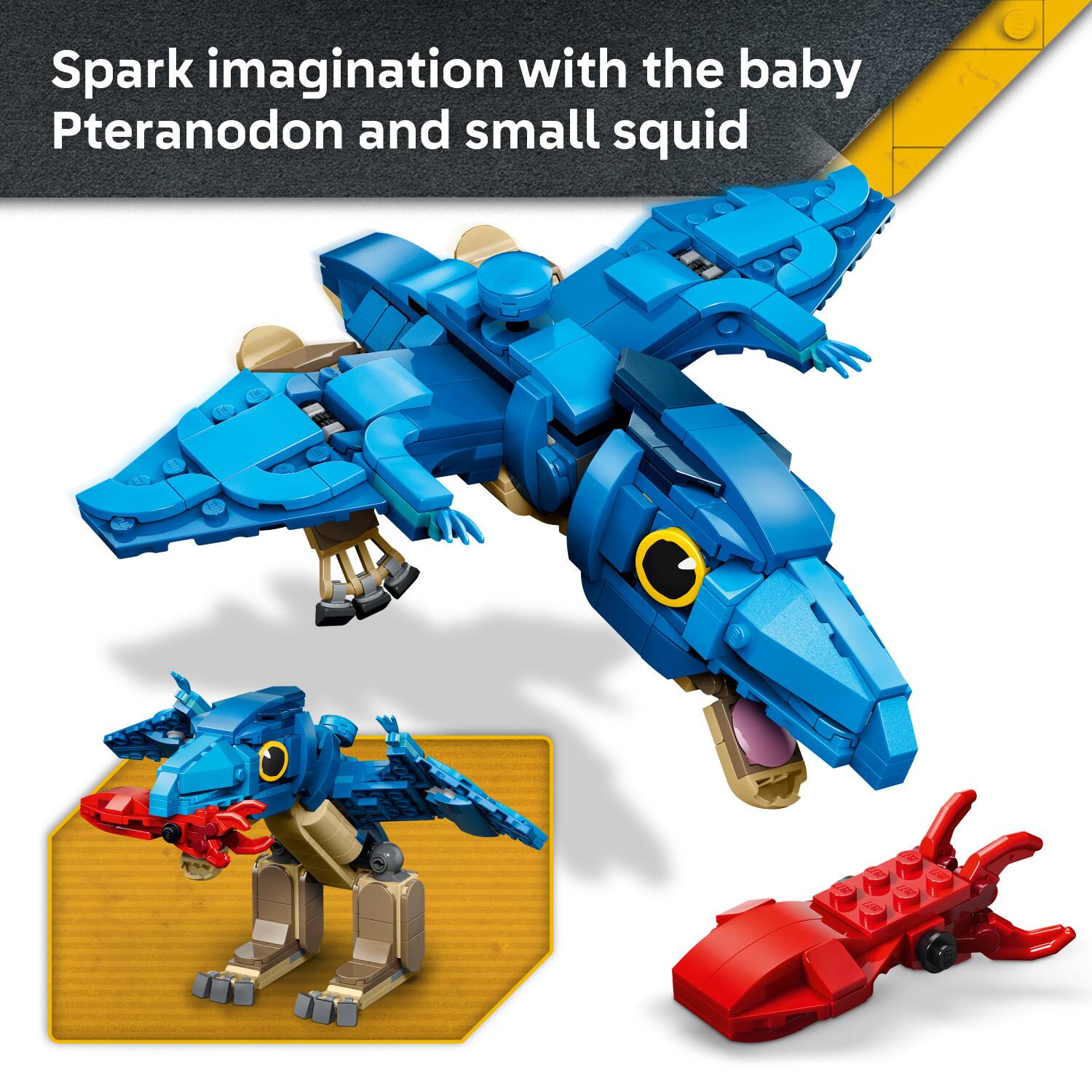 Spark imagination with the baby Pteranodon and small squid