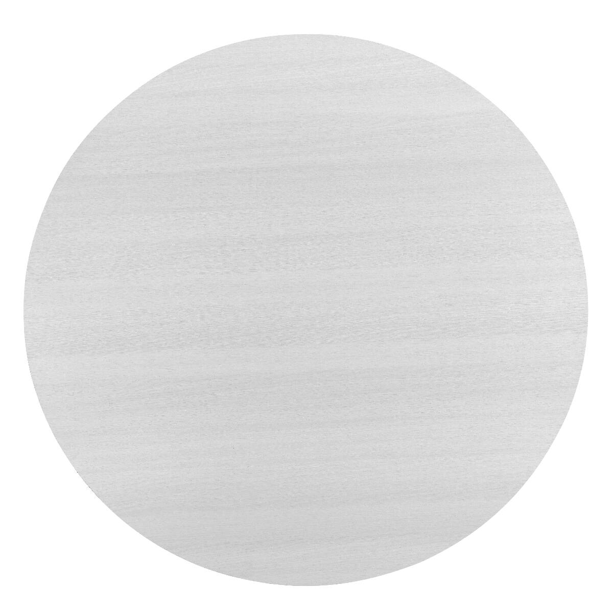 Alt View 2. Loheer - Loheer White Round Dining Table with Trestle Base, 45 Inch Contemporary Kitchen Table - White.