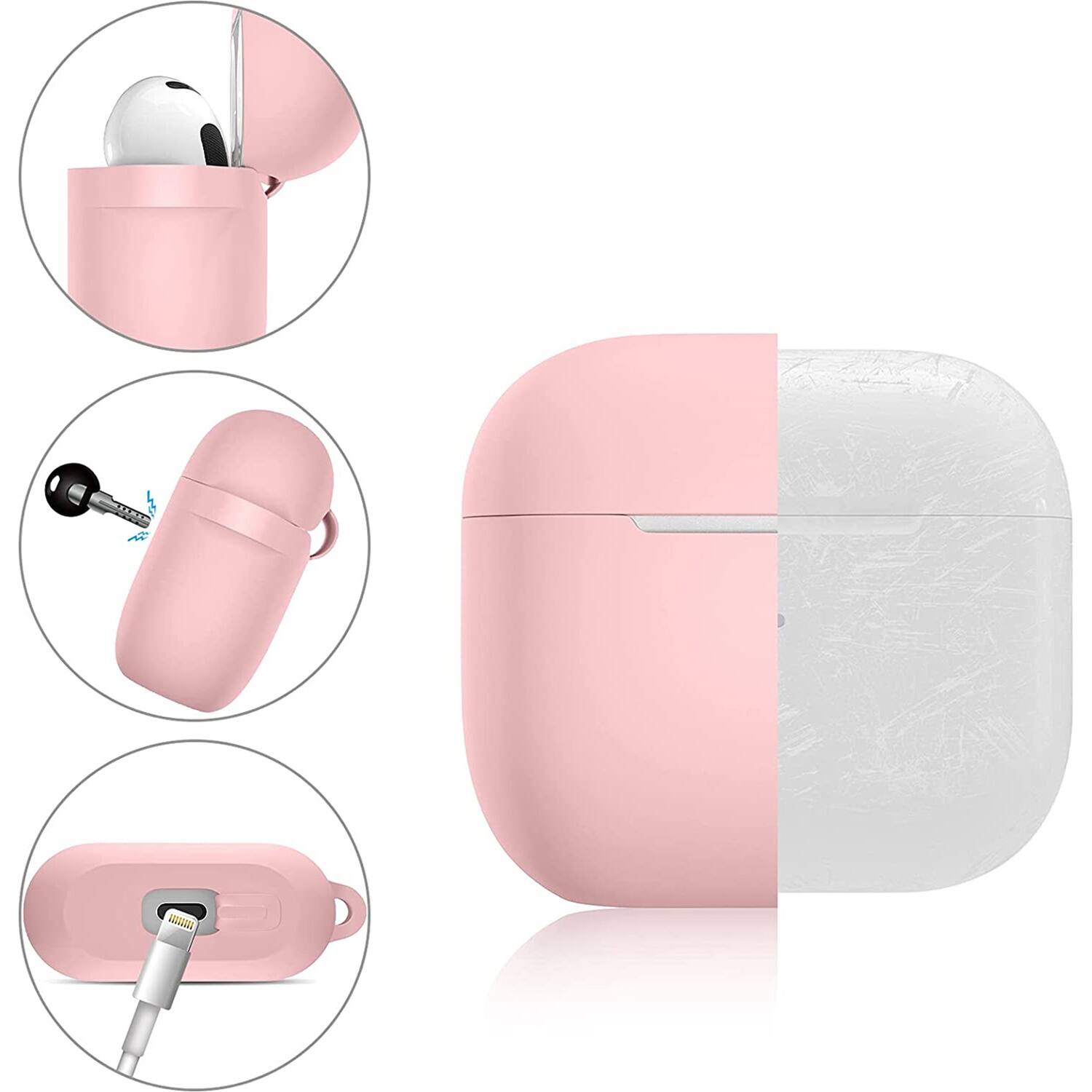 Alt View 13. SaharaCase - Silicone Case for Apple AirPods 3 (3rd Generation 2021) - Pink.