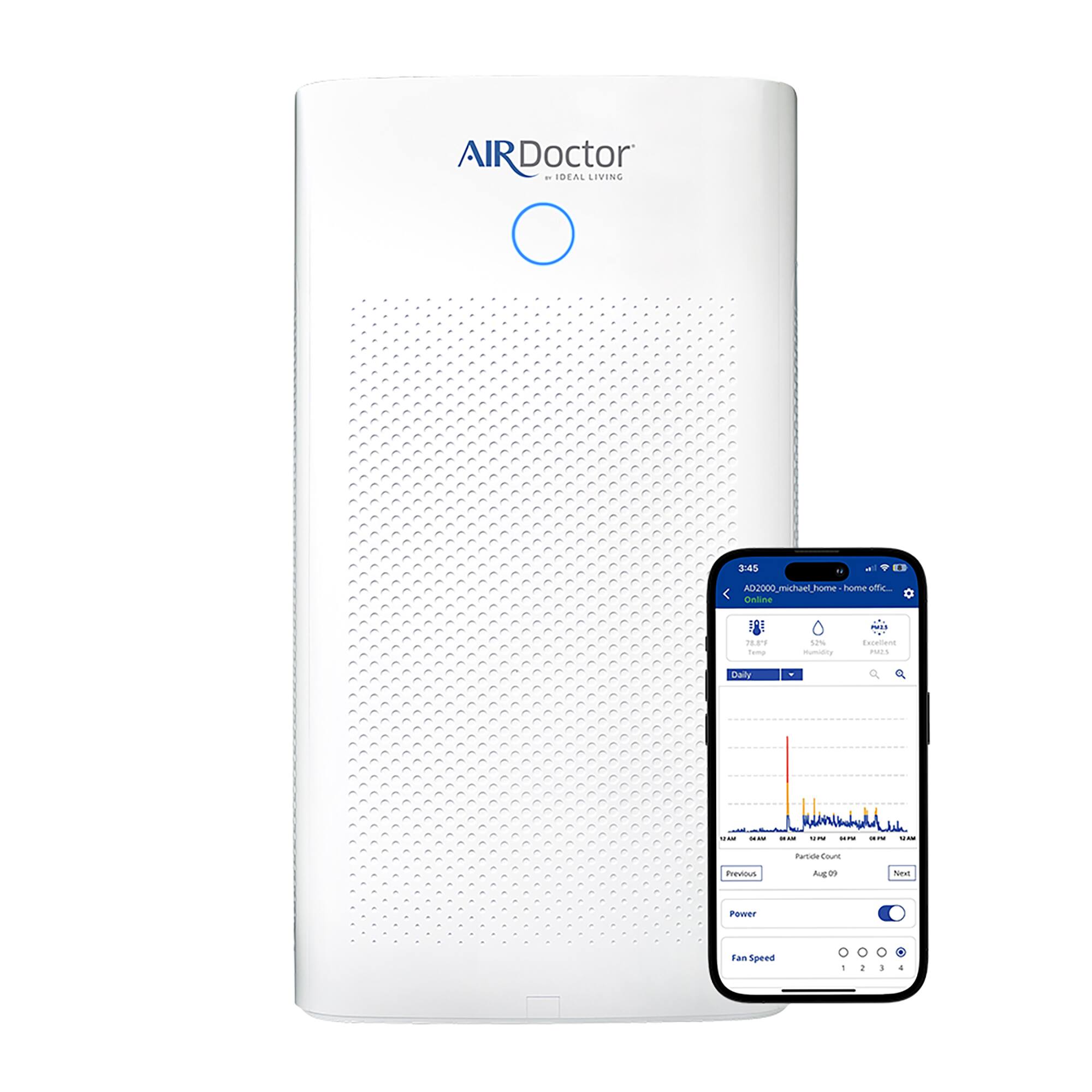 AIR Doctor - AIRDOCTOR AD5500i SMART App 4-in-1 Air Purifier for Extra Large Spaces, UltraHEPA, Carbon Filters - White