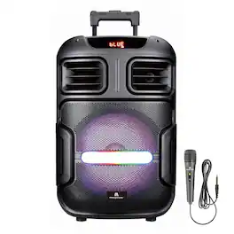 Max Power - MPD592 Omnia 12" Portable Karaoke DJ Speaker with Microphone & Wheels