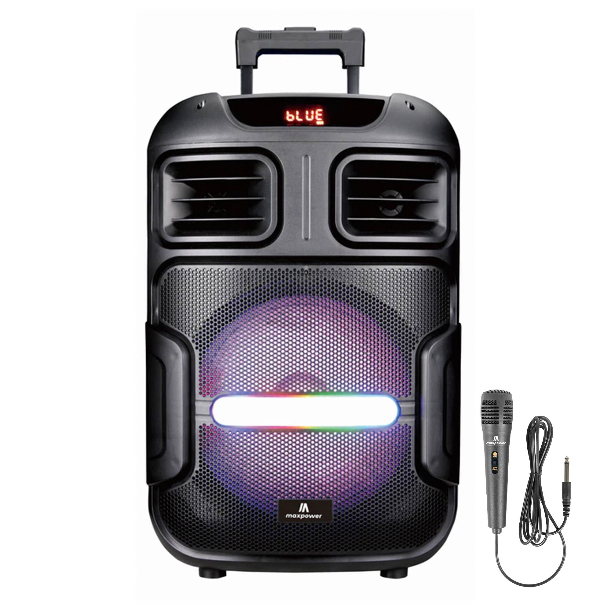 Max Power - MPD592 Omnia 12" Portable Karaoke DJ Speaker with Microphone & Wheels