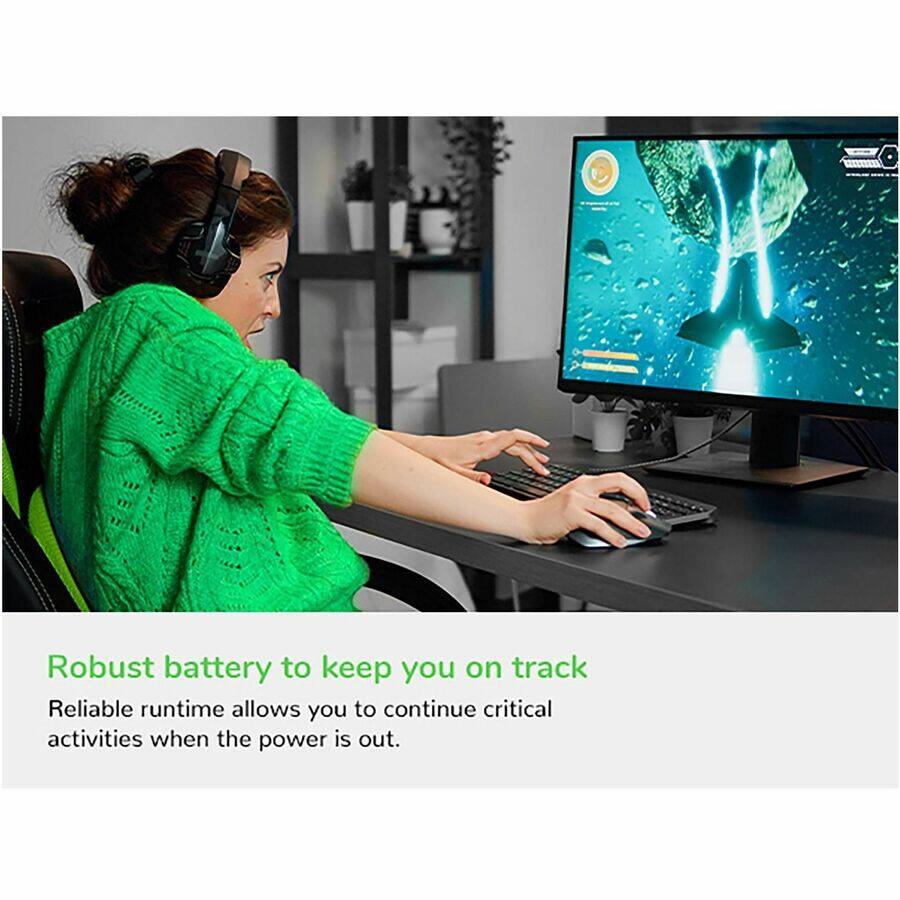 Robust battery to keep you on track  
Reliable runtime allows you to continue critical activities when the power is out.