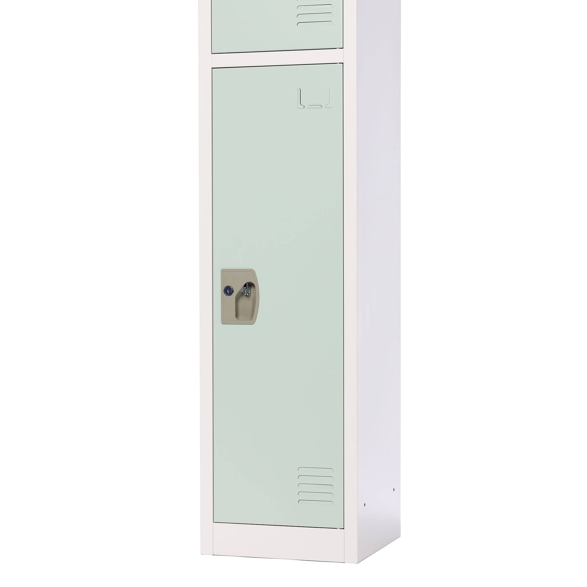Alt View 6. AdirOffice - 629-Series 72" H 1-Tier Steel Key Lock 2-Shelf Locker with Key Lock, 4/Pack - Misty Green.
