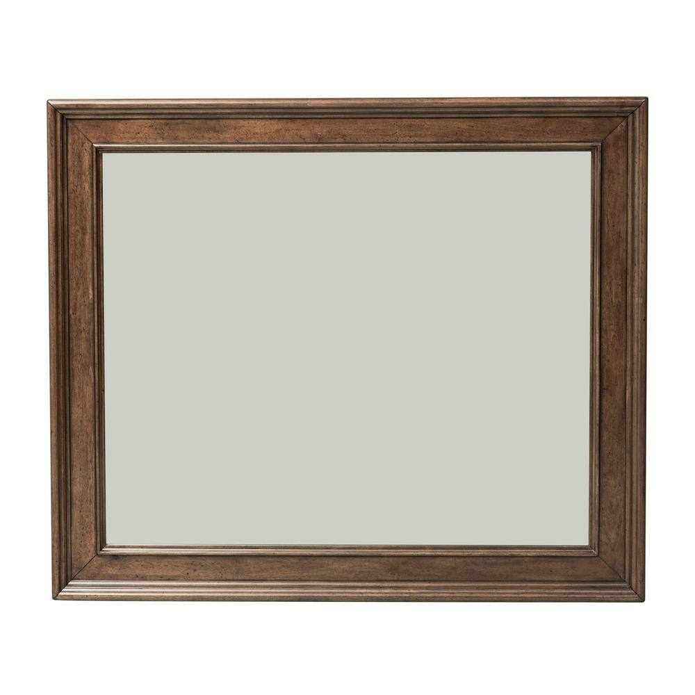 Front. Liberty Furniture Industries - Rustic Traditions Landscape Mirror in Rustic Cherry - Cherry.