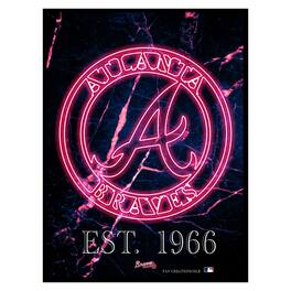 Fan Creations - Atlanta Braves 12'' x 16'' Framed Circle Logo Print - Black