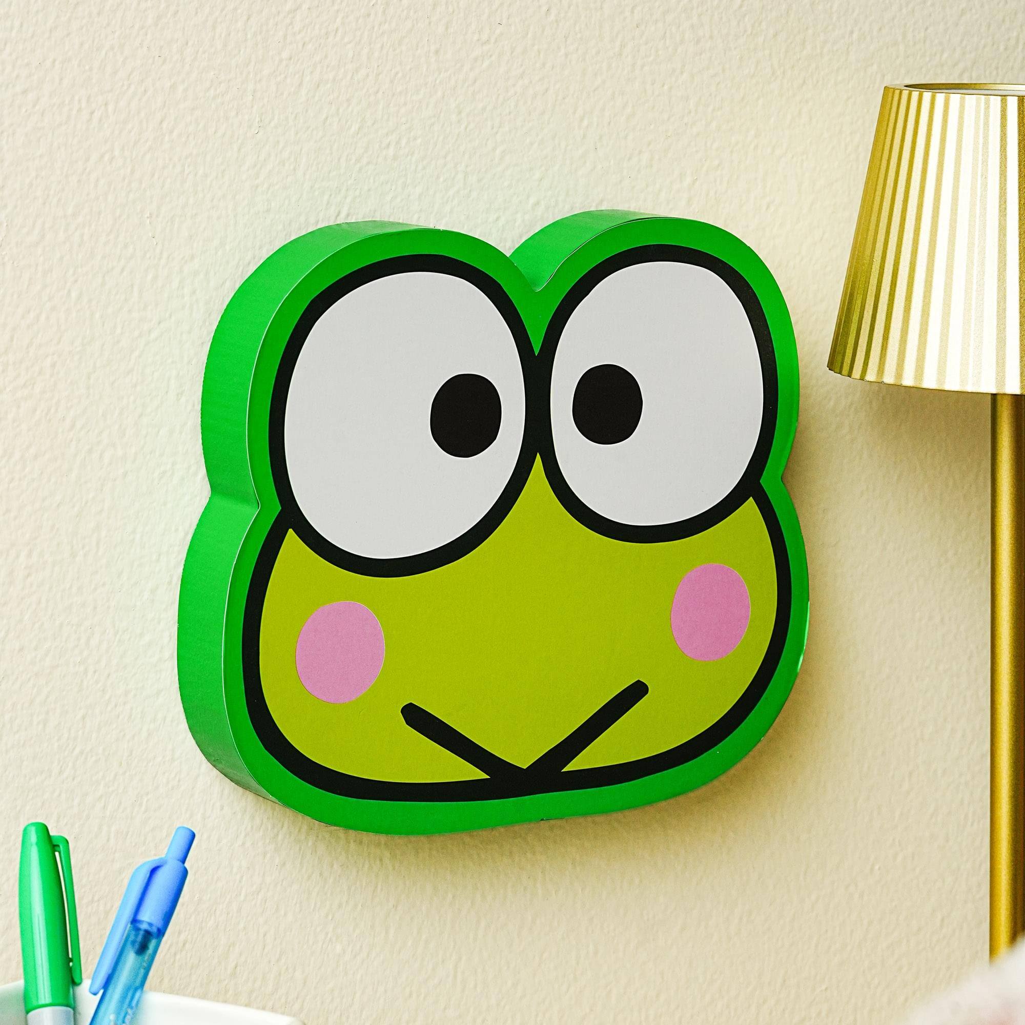 Alt View 3. Silver Buffalo - Sanrio Keroppi Die-Cut Wooden Wall Art Sign | 7 x 8 Inches - Green.