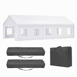 RYHNUYNE - 16x32 FT Party Canopy 3 Bags Detachable Screened Walls Weddings BBQs Camping Carport - White
