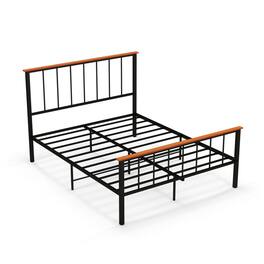 SlickBlue - Wooden Bed Frame with Headboard and Footboard for Modern Bedroom - Black