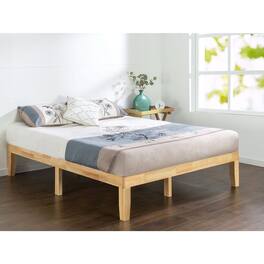Hivvago - King size Solid Wood Platform Bed Frame - Natural