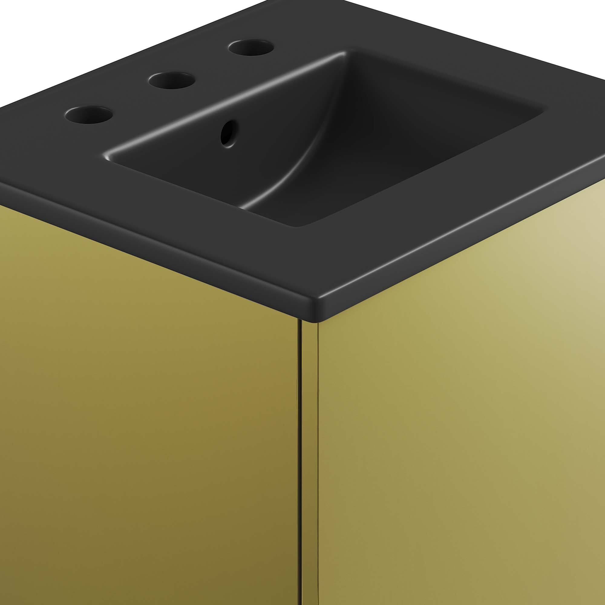 Alt View 7. Modway - Quantum Bathroom Vanity Basin Included by Modway - Black Gold.