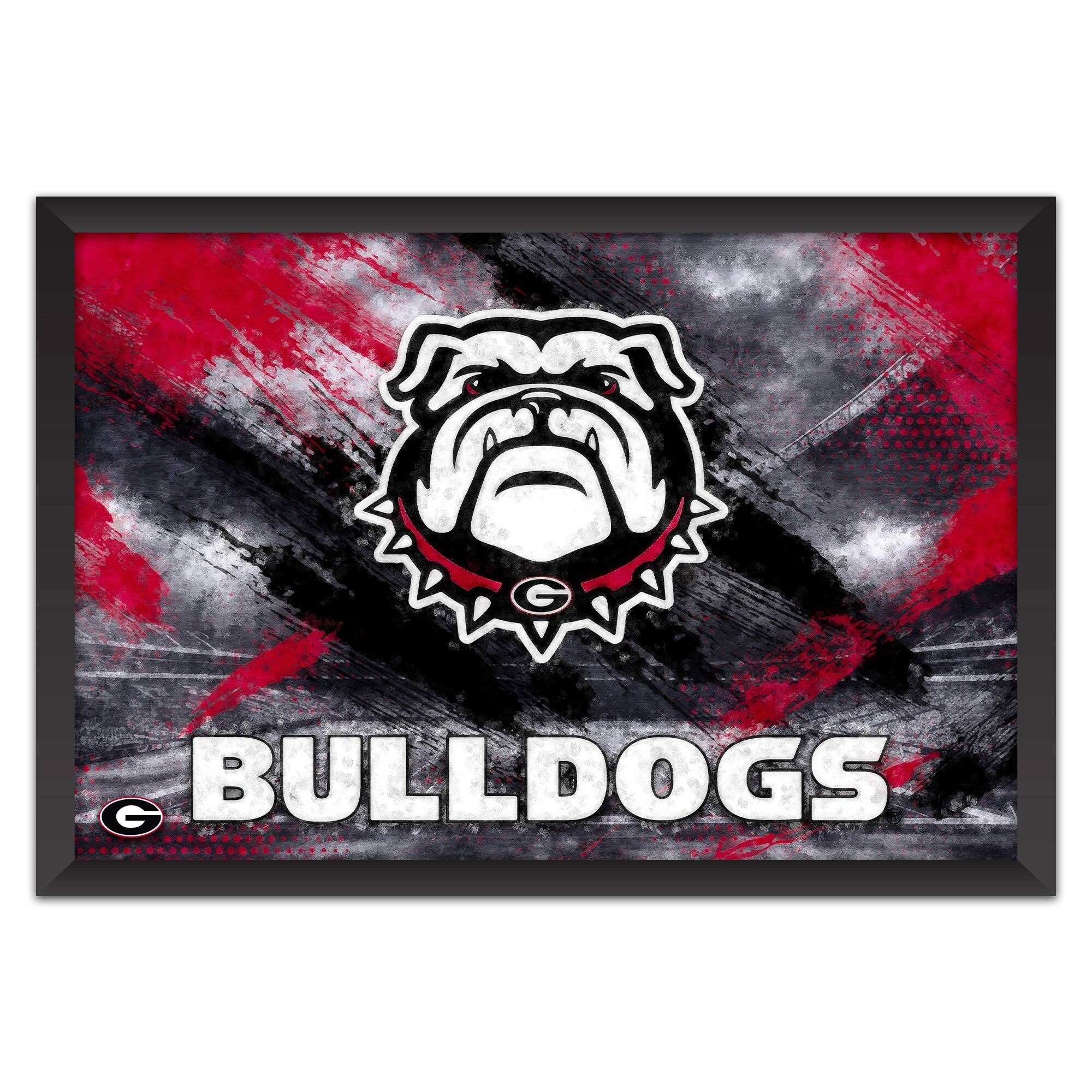 Georgia Bulldogs 14" x 20" Brush Stroke Logo Framed Art Print