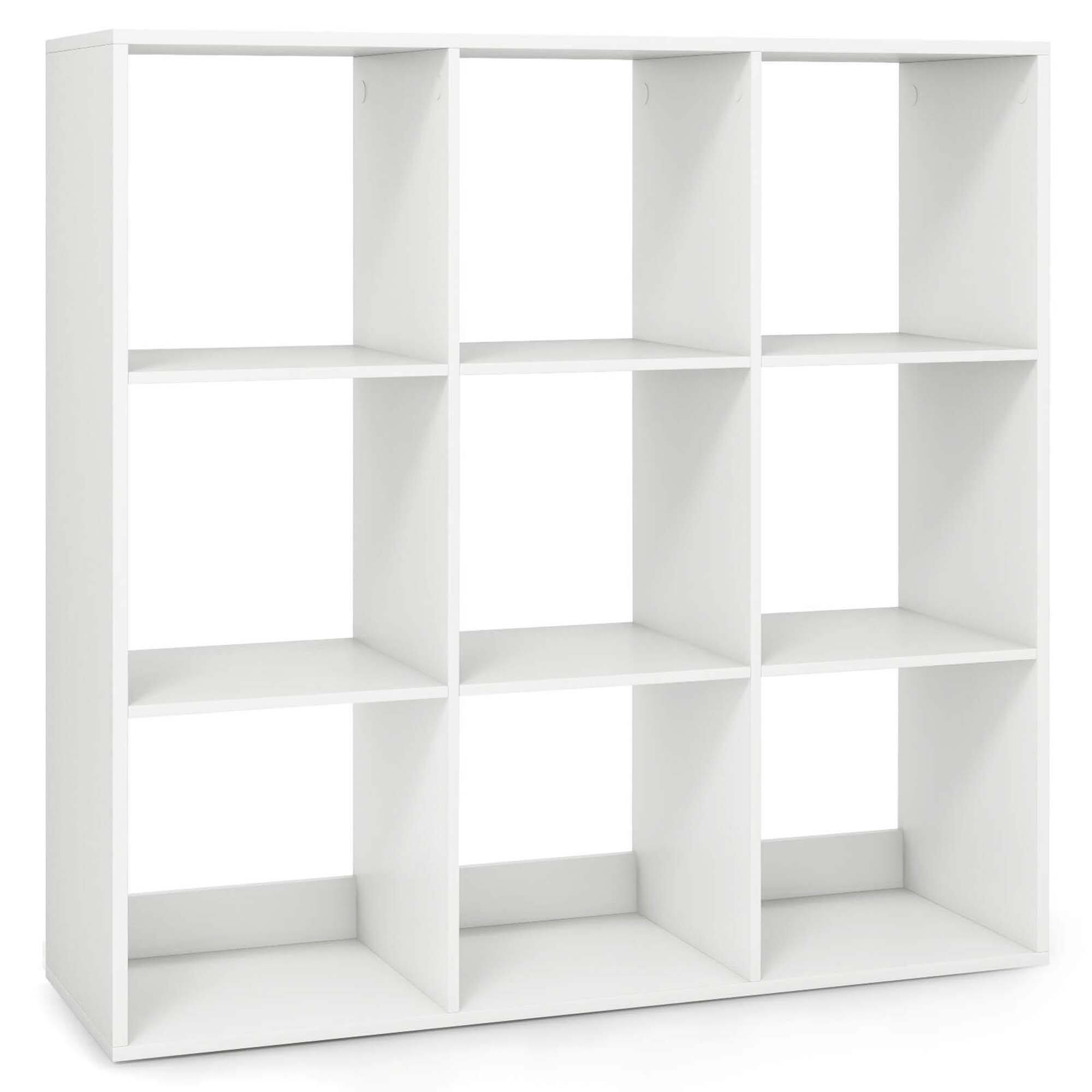 Alt View 9. Costway - Costway 9-Cube Open Bookshelf with Anti-tip Kits Home Modern Style Storage Shelf for Study - White.
