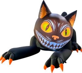 GOOSH Inflatables - GOOSH 7.4FT Animated Inflatable Halloween Cat – Light-Up Yard Decoration - Black