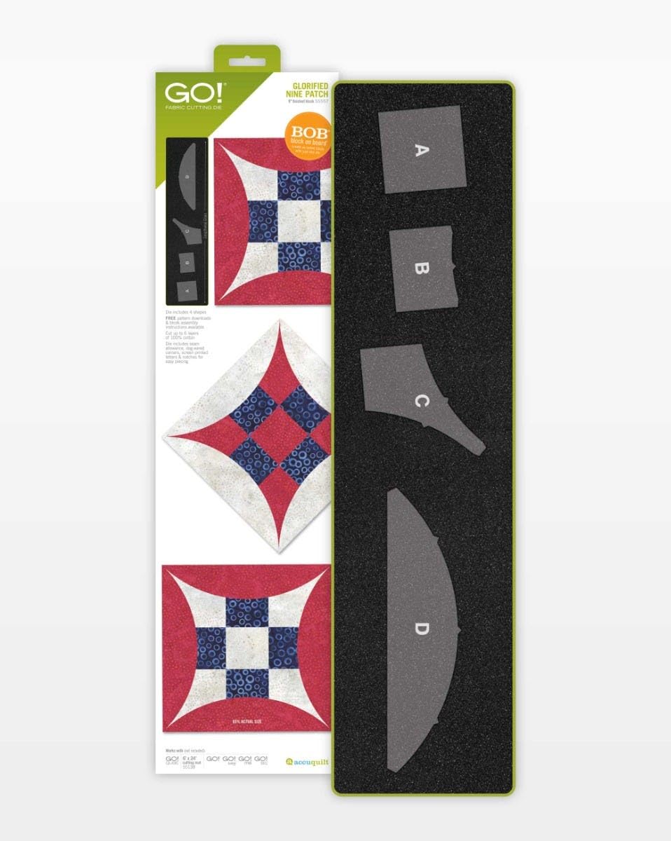 GLORIFIED NINE PATCH - FABRIC CUTTING DIE - BOB - GO!