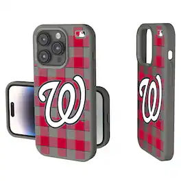 Keyscaper - MLB - Washington Nationals Plaid Soft Touch iPhone Case - 14 - Gray