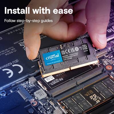 Crucial 16GB DDR5 5600MHz C46 SODIMM Laptop Memory Black Crucial 16GB DDR5 5600MHz C46 SODIMM Laptop Memory Black