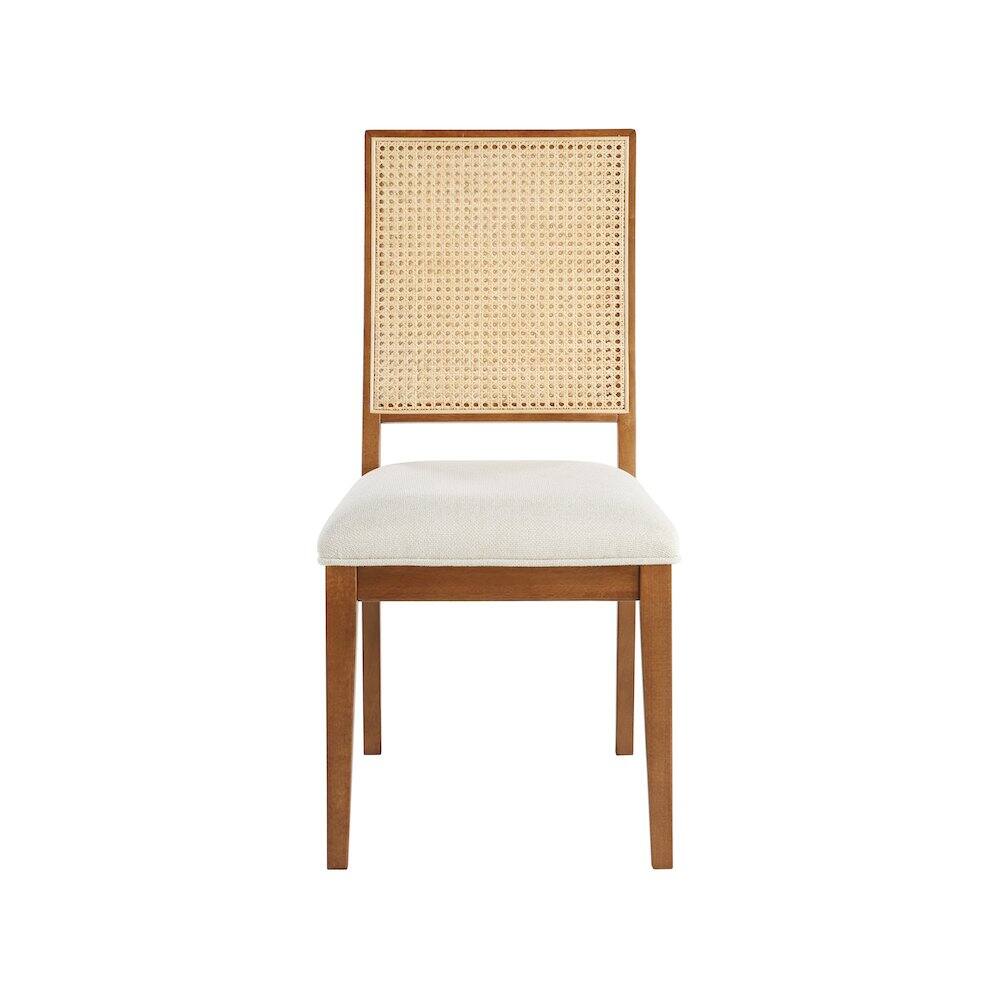 Alt View 2. Meridian Furniture - Butterfly Cream Linen Textured Fabric Dining Chair, Set of 2 - Beige.