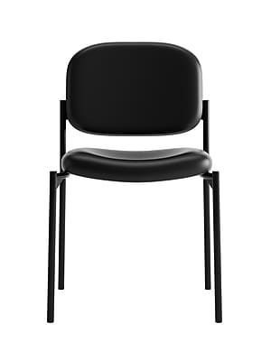 Alt View 2. HON - Scatter Stacking Guest Chair SofThread Leather - Black.