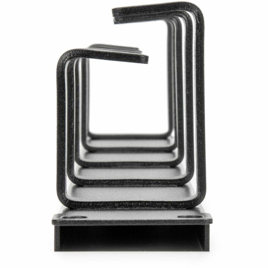 Alt View 5. Rocstor - 1U 19IN METAL RACKMOUNT CABLE MANAGEMENT PANEL -  1U - MOUNTS TO STANDARD 19 2 O - Black.