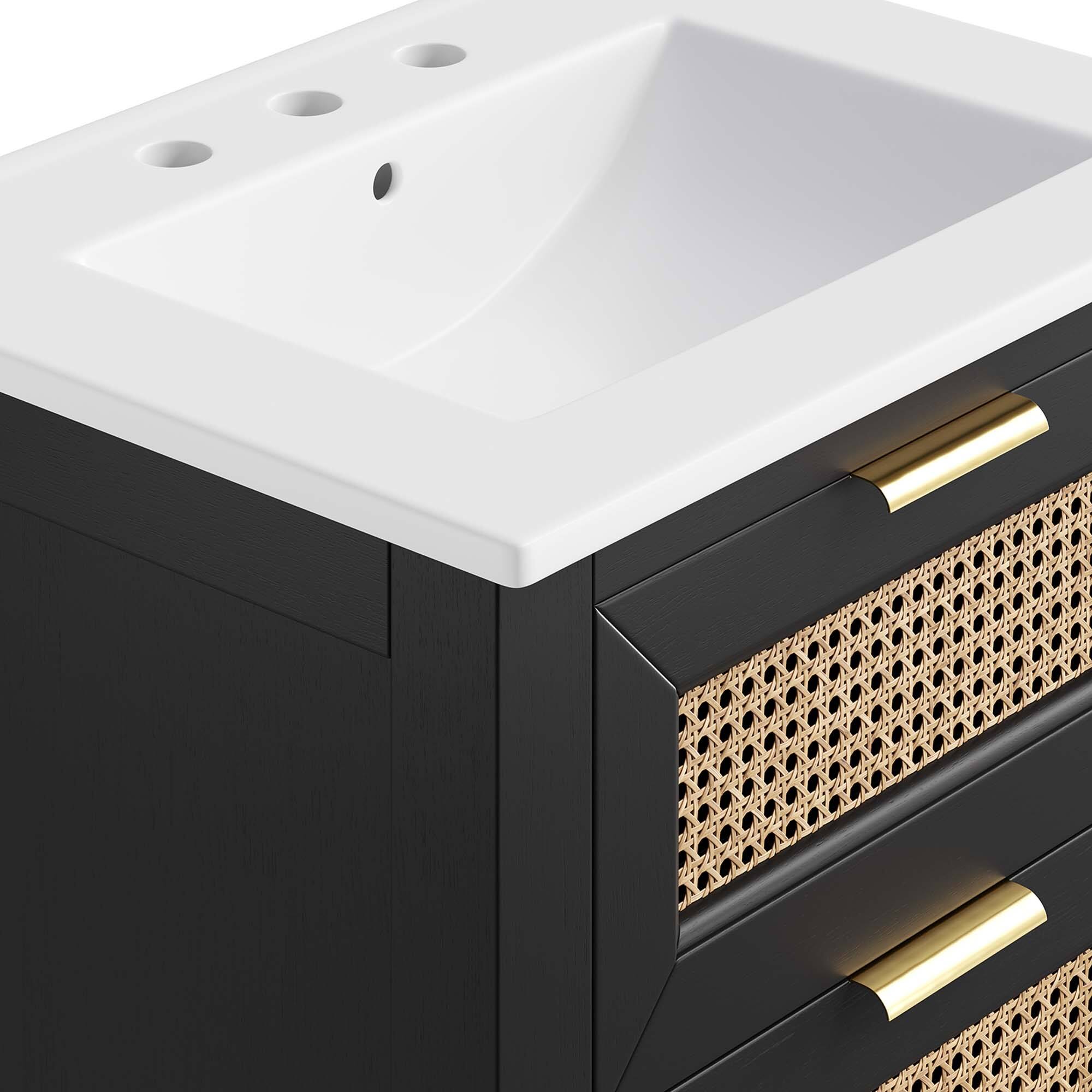 Alt View 7. Modway - Dixie Bathroom Vanity Basin Included by Modway - Black White.