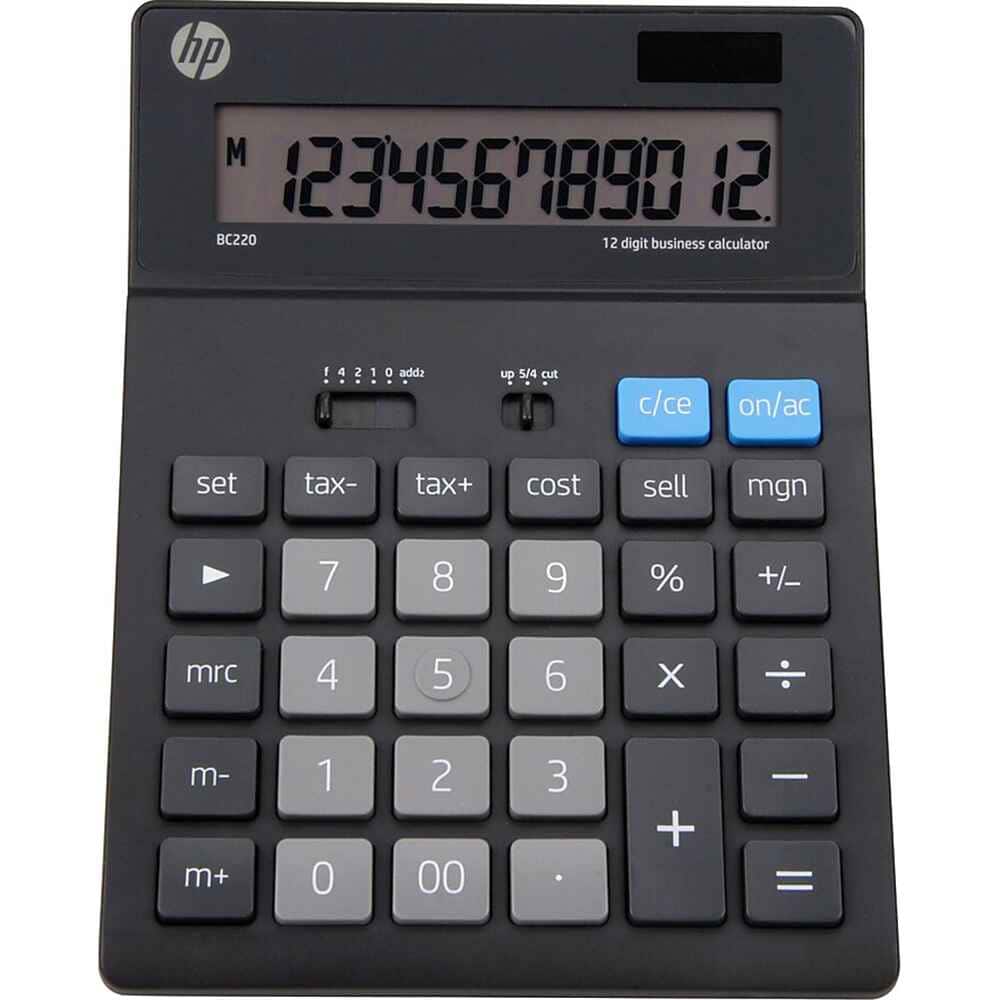 HP - 12-Digit Battery/Solar Powered Basic Calculator