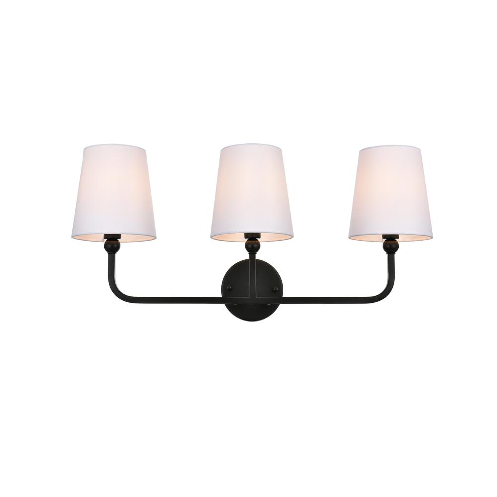 Angle. Living District - Colson 3 light Black and Clear Bath Sconce - Black And Clear.