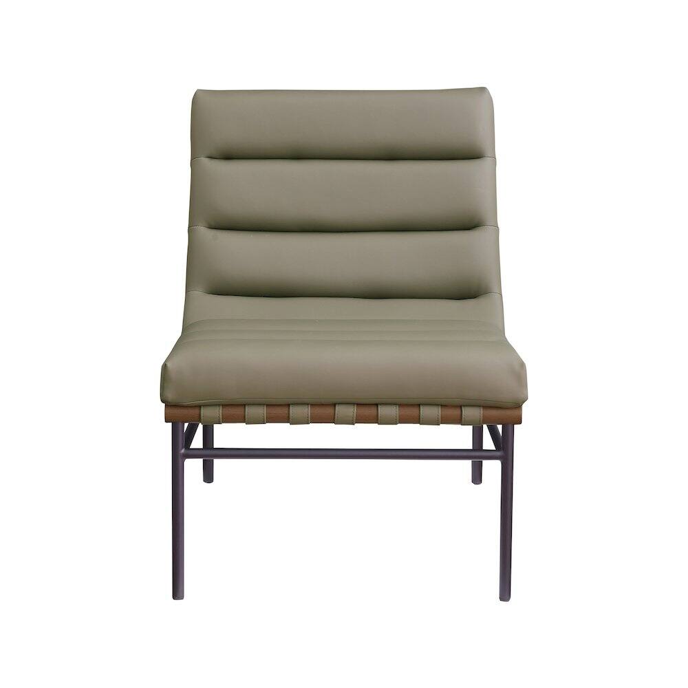 Alt View 1. Meridian Furniture - Burke Olive Vegan Leather Accent Chair - Green.