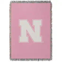 Chad & Jake - Nebraska Huskers Woven Blanket - Pink