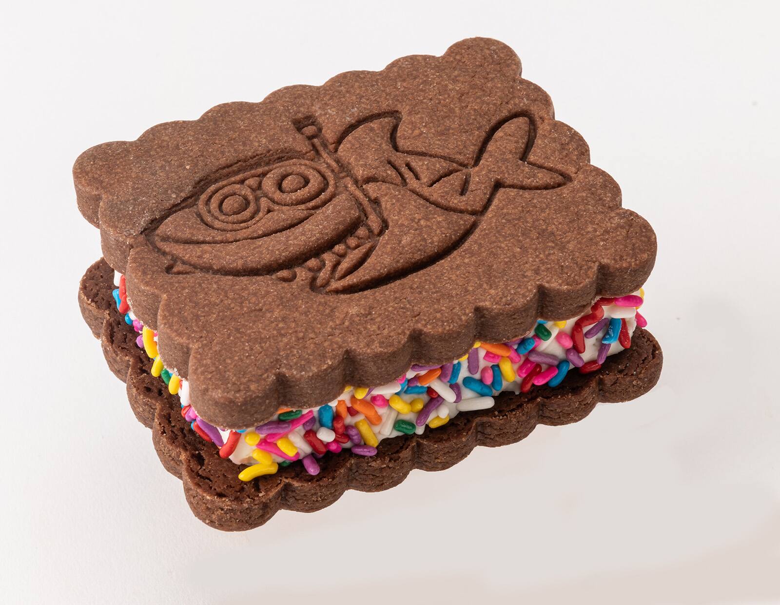 Alt View 5. MOBI - Silicone Ice Cream Sandwich Maker, Shark - Blue.