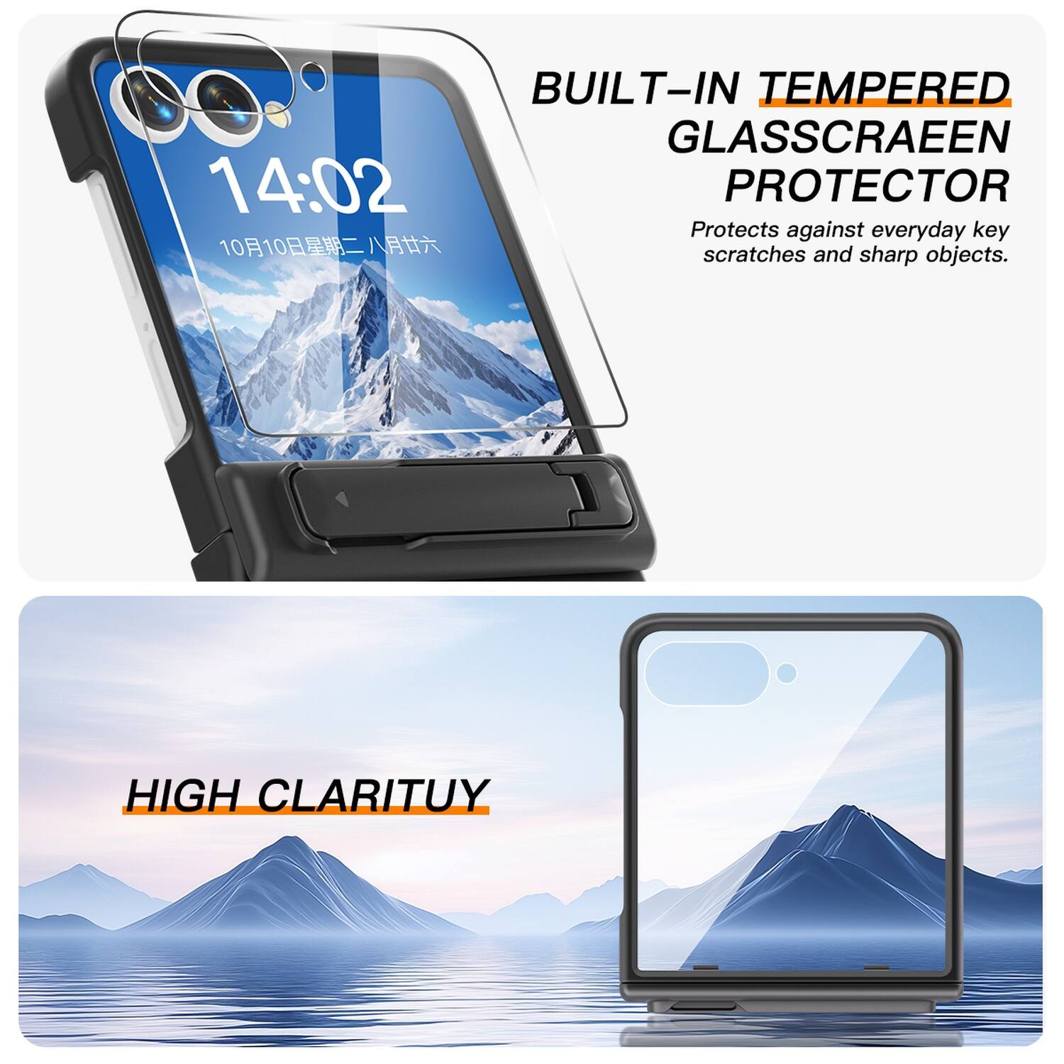 BUILT-IN TEMPERED GLASS SCREEN PROTECTOR  
Protects against everyday key scratches and sharp objects.  

HIGH CLARITY