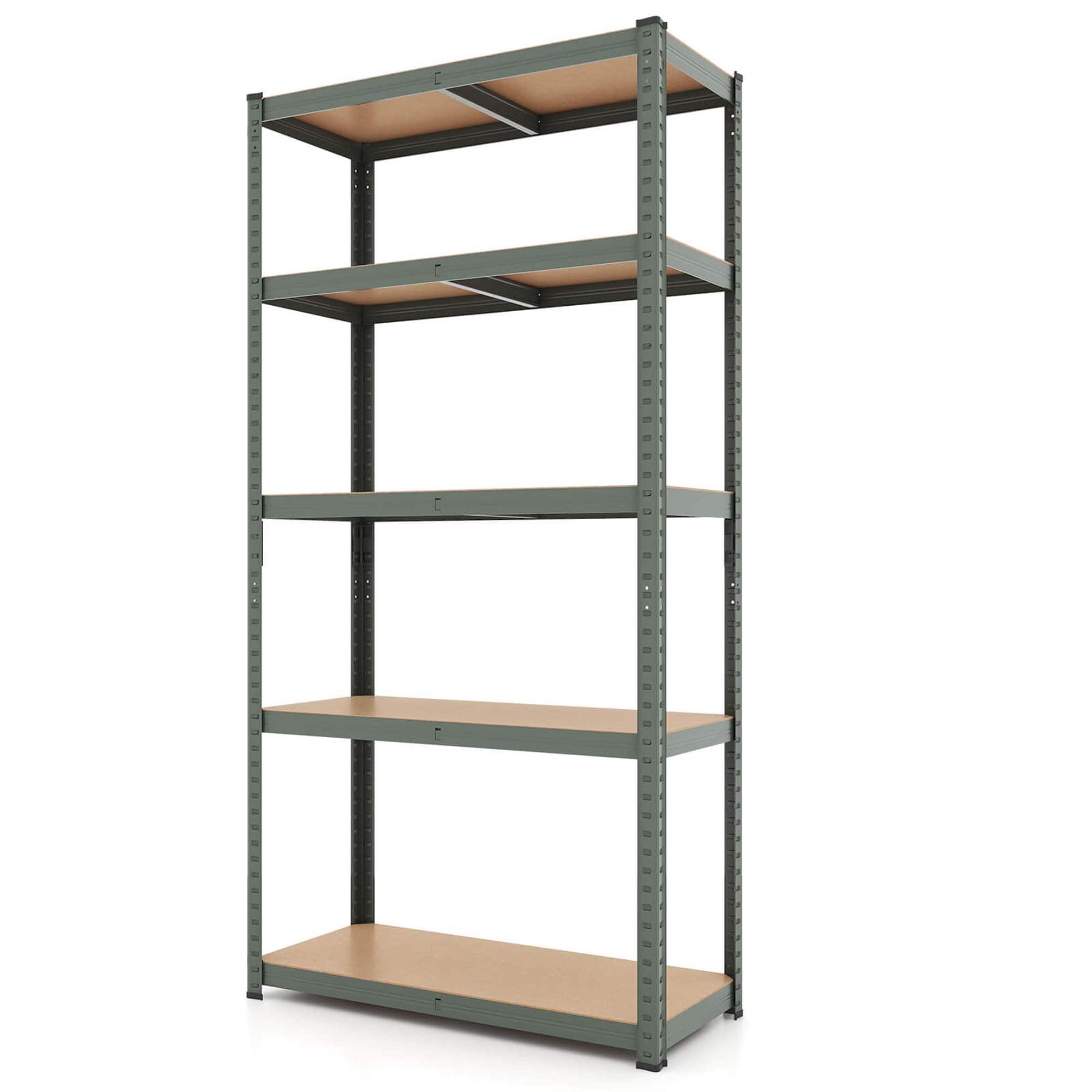 Costway - 5 Tier Adjustable Garage Shelving Unit with 2000 lbs Max Load for Warehouse - Gray