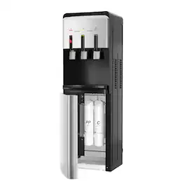 Euhomy - Bottleless Water Cooler Dispenser, 3 Temp, 2-Stage Filtration, UV Self-Clean, Child Lock,for Home Office Use - black and silver