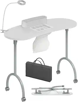 Circus Cirle - Portable Manicure Nail Table, Foldable Manicure Table,White