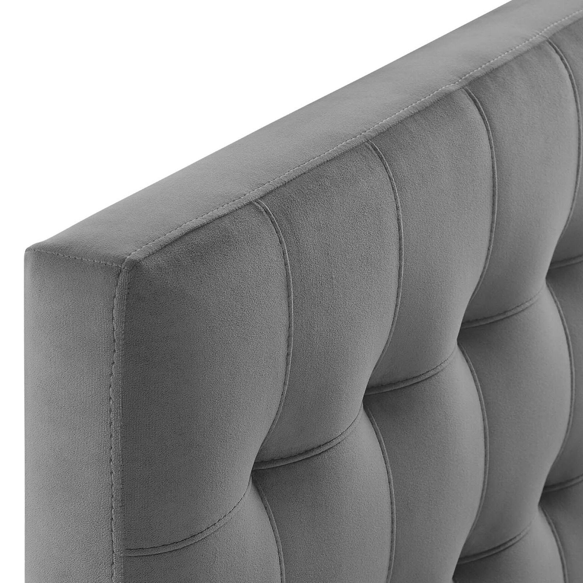 Alt View 2. Modway - Lily Biscuit Tufted Performance Velvet Twin Headboard by Modway - Gray.