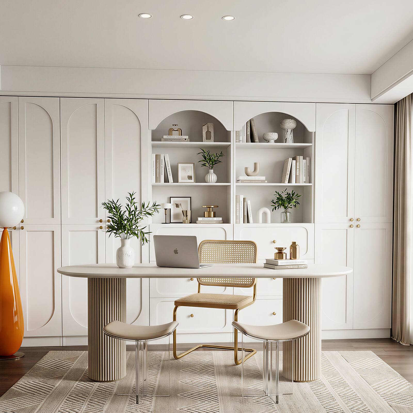 Alt View 2. Aheaplus - 80" Arched Kitchen Pantry Sets: Wooden Cupboard, 3 Drawers, 9-Tier Shelves, Kitchen/Living Room ,Ships in 2 Packages - White.