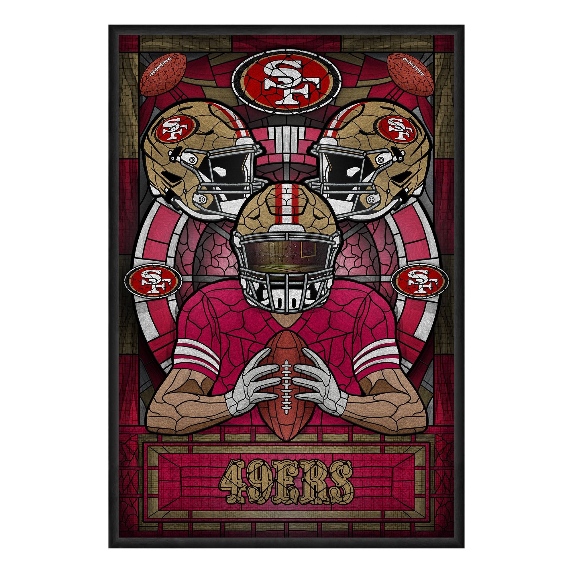 Sporticulture - San Francisco 49ers Framed Stained Glass Art Print - Red