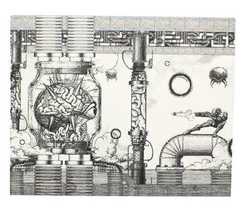 Front. Nerd Block - Nintendo Metroid Mother Brain 8x10 Art Print by Nemesis (Gamer Block Exclusive) - Multicolored.