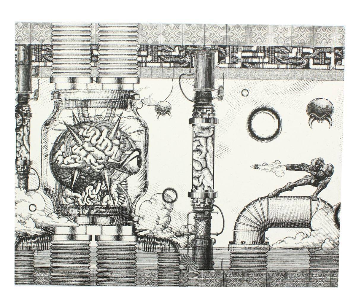 Front. Nerd Block - Nintendo Metroid Mother Brain 8x10 Art Print by Nemesis (Gamer Block Exclusive) - Multicolored.