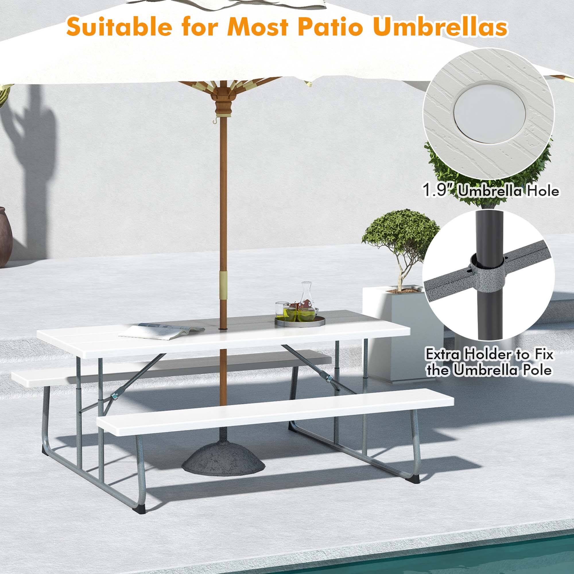 Suitable for Most Patio Umbrellas, 1.9" Umbrella Hole, Extra Holder to Fix the Umbrella Pole