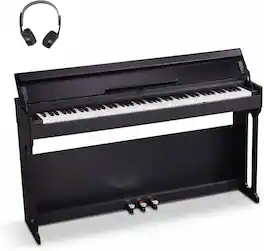 Winado - 88 Key Weighted Keyboard Piano Electric Digital Music Keyboard with Audio and MIDI Bluetooth, Triple Pedals - Black