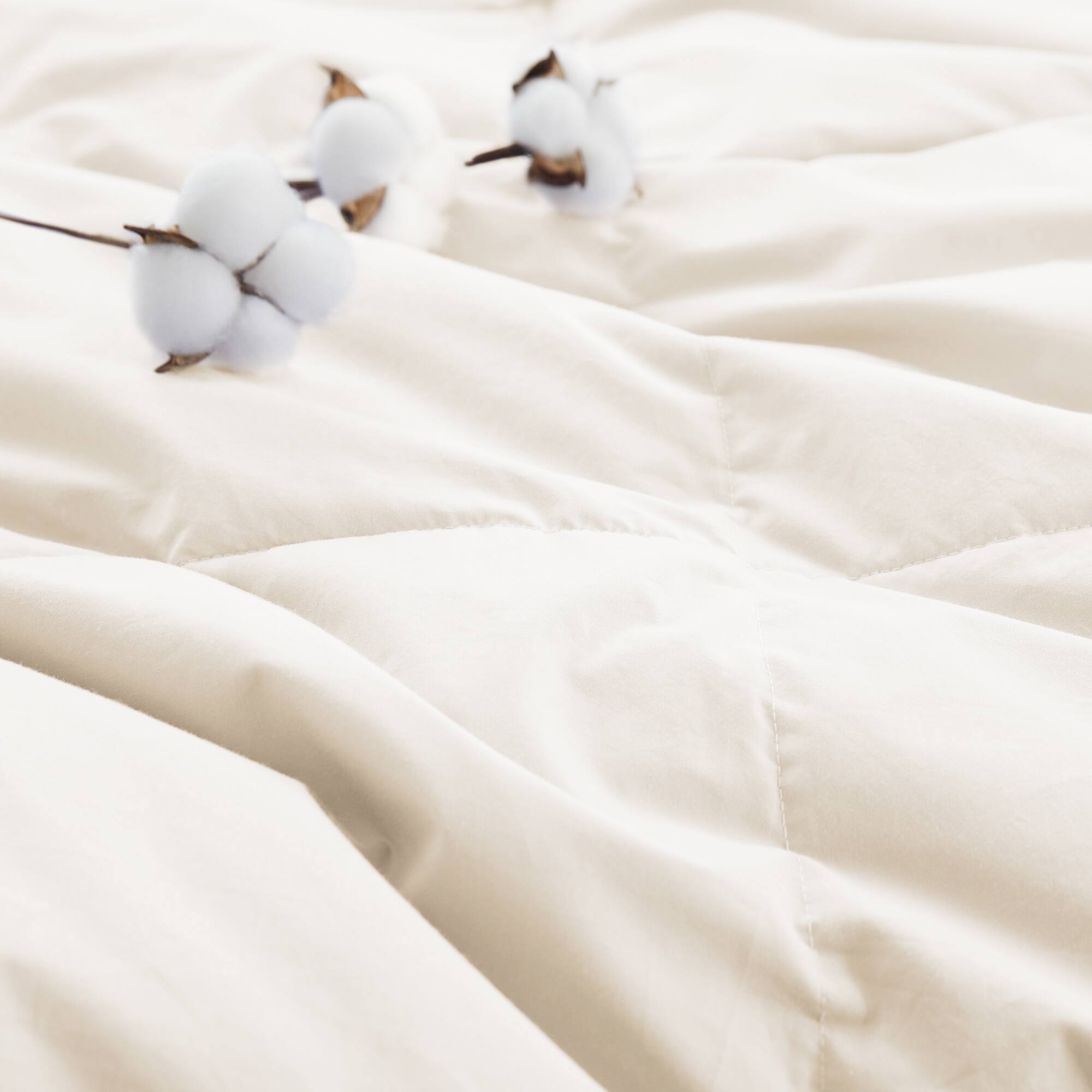 Alt View 1. Puredown - Puredown Lightweight Organic Cotton Down Fiber Comforter, Off-white, King - Off-white.