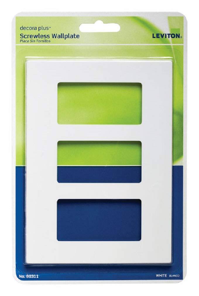 decora plus- Screwless Wallplate LEVITON. Placa Sin Tornillos II No. 80311 WHITE BLANCO